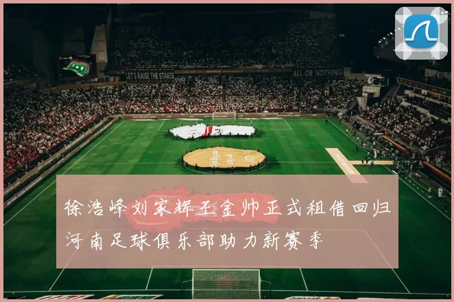 徐浩峰刘家辉王金帅正式租借回归河南足球俱乐部助力新赛季